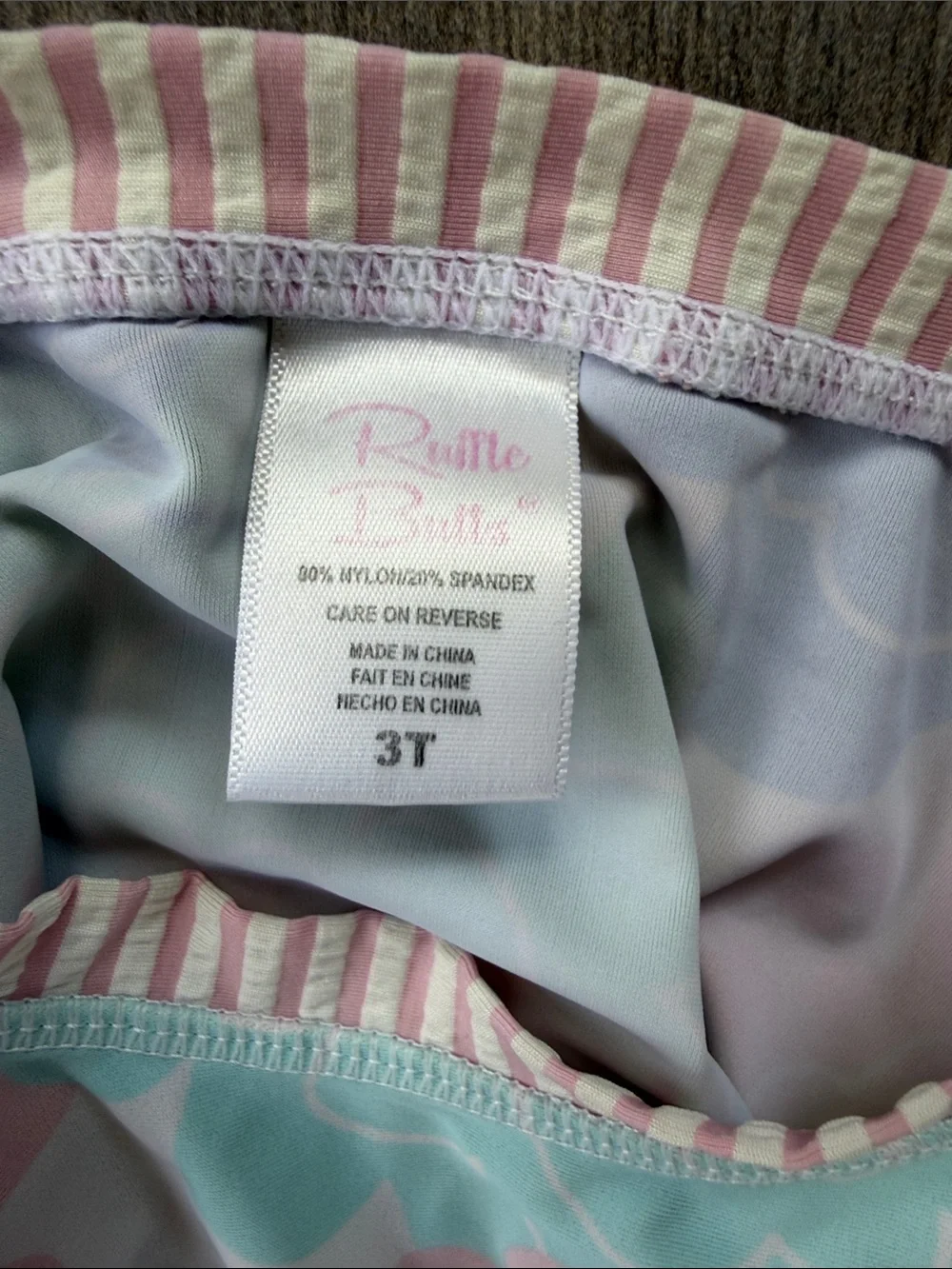 Ruffle Butts Pastel Floral Rash Guard Set - Mint, Pink & Blue